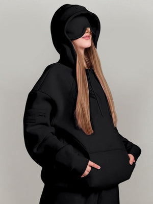 Liber Summer Women's Pocket Solid Color Sweatshirts&Hoodies