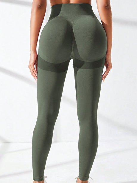 Seamless Exercise Yoga Fitness High-waisted, Tummy-flattening Elastic Pants