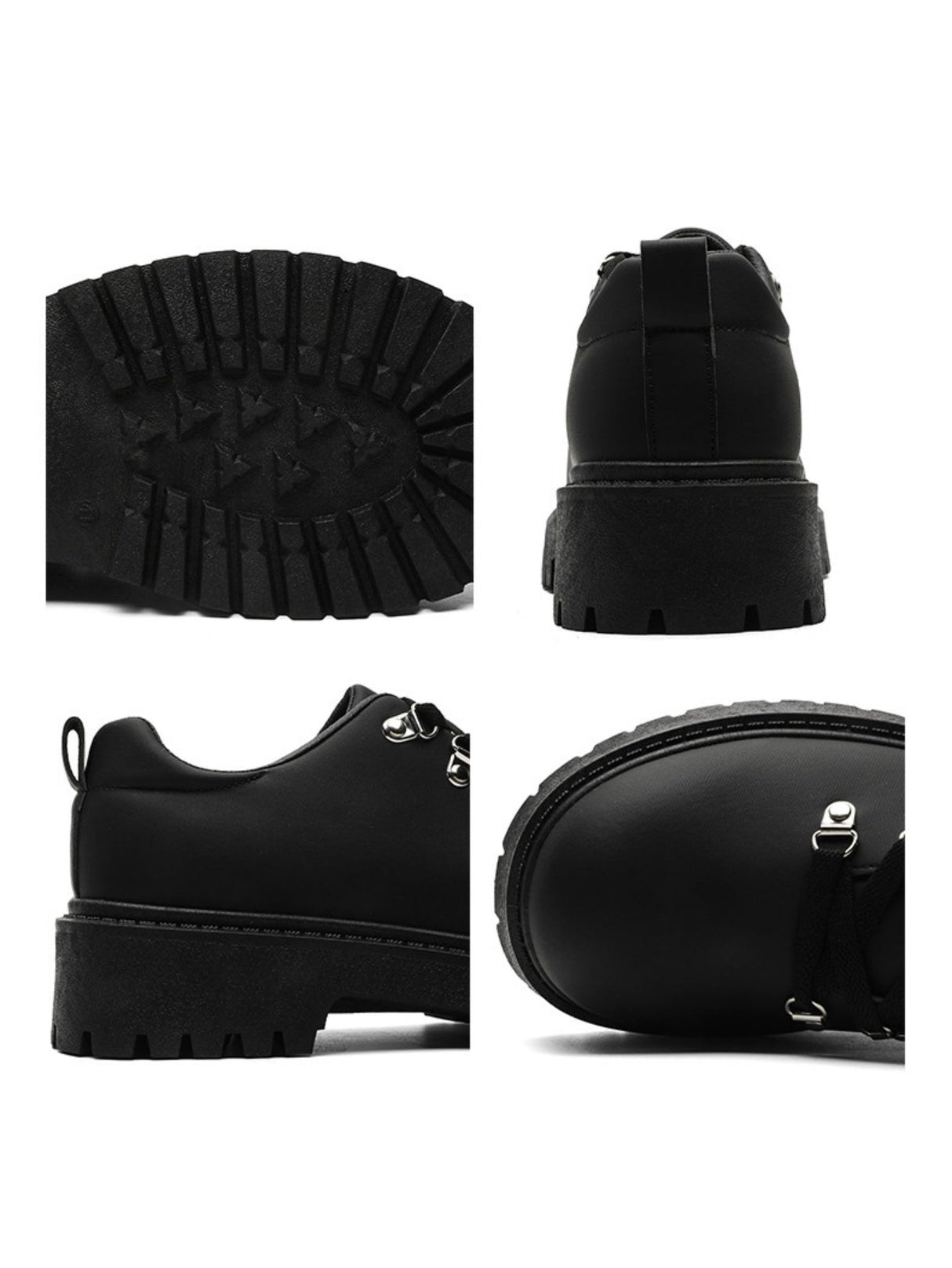 Metallösen, klobige Sohle, lässige Derby-Schuhe