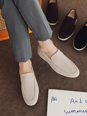 Solid Color Slip-on Loafers