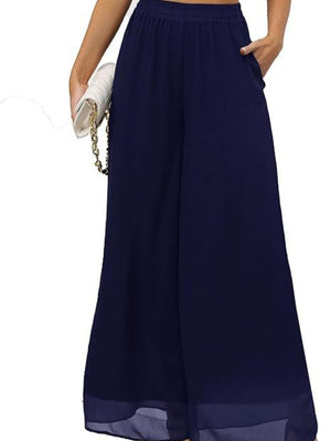 Leisure Chiffon Wide-leg Pants Loose-fit Pants