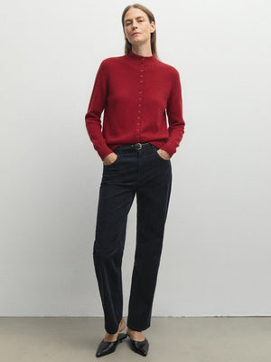 100% Cashmere Turtleneck Cardigan