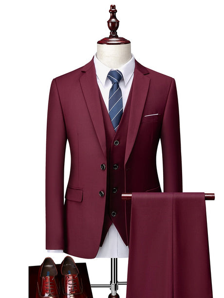 Slim-fit Business Suit Set 3-piece Sets