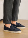 Color-blocked Tassel Slip-on Loafers