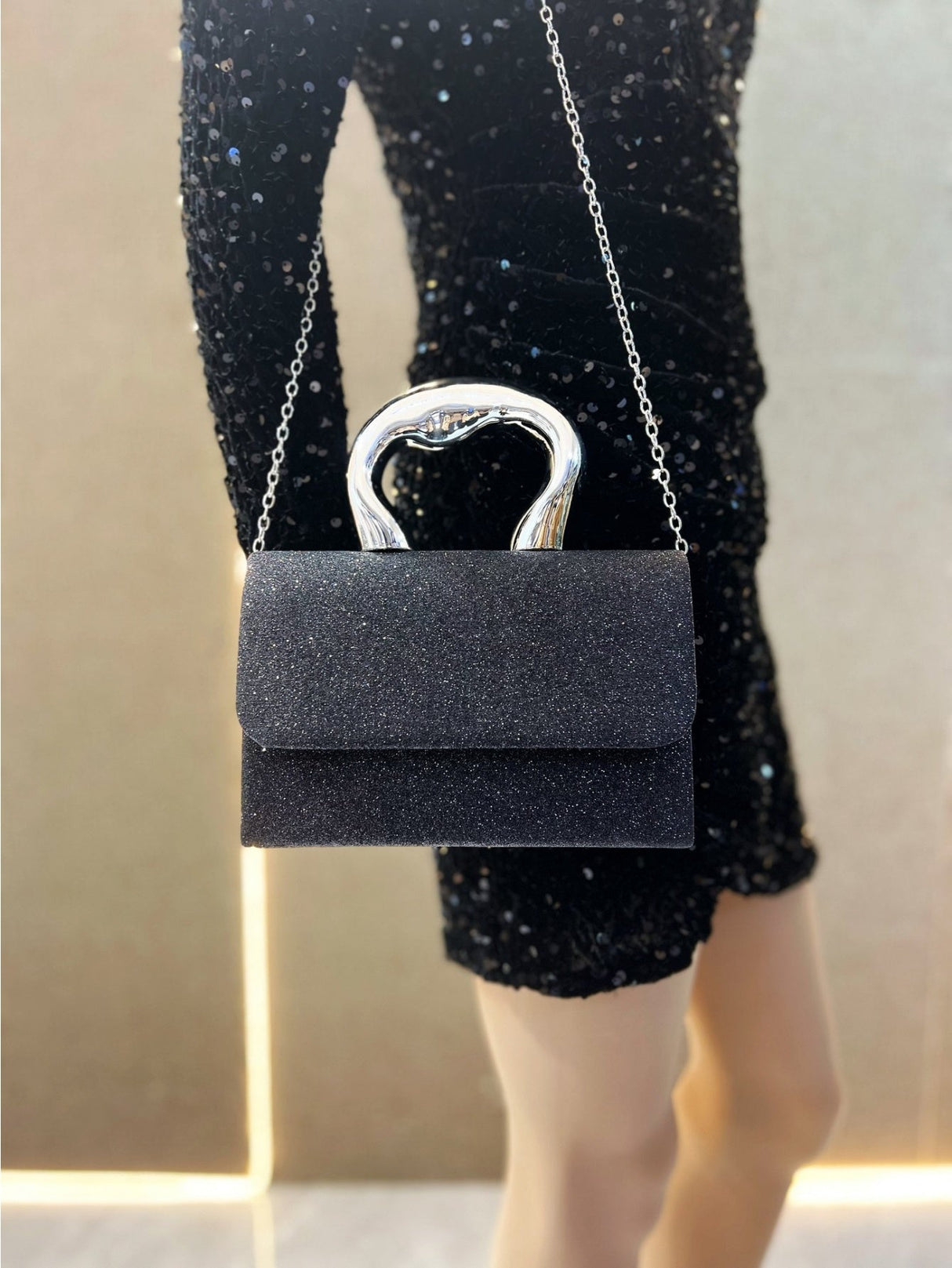 Liber Four Seasons ACC Sequined Small Square Bag