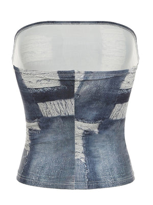 Liber Summer Women's Navel Printed Tank tops&Camis