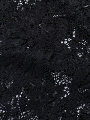 Lace Crew Neck Long Sleeve Ribbon Slim Fit Hip-hugging Mini&Short Dresses