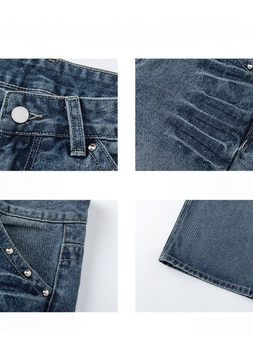 Liber Autumn Men's Pocket decoration Jeans