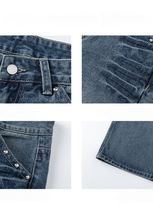 Liber Autumn Men's Pocket decoration Jeans
