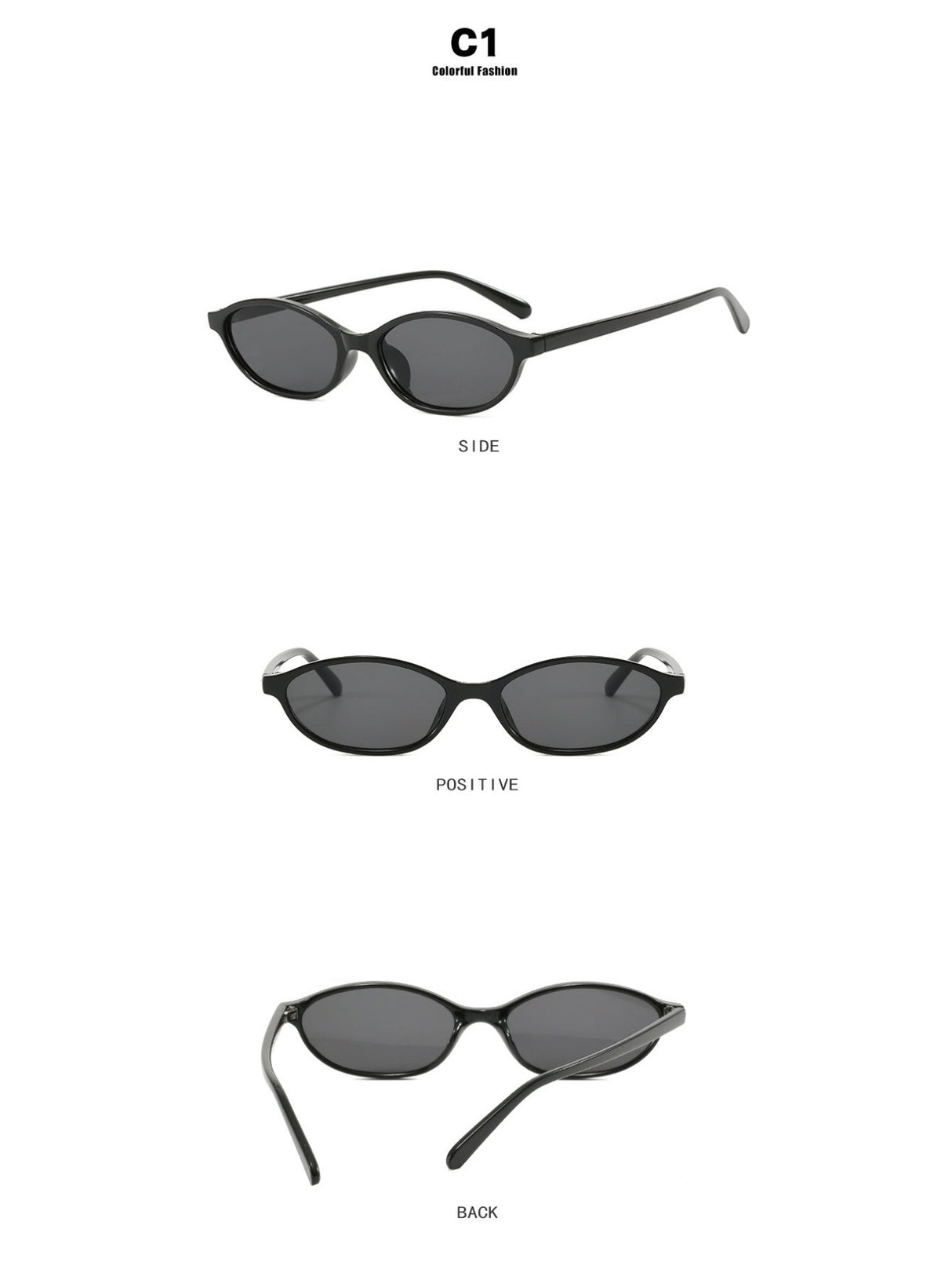 Oval-shaped Small-framed Sunglasses