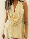 Swing Collar Chiffon Halter Reunion Mini&Short Dresses