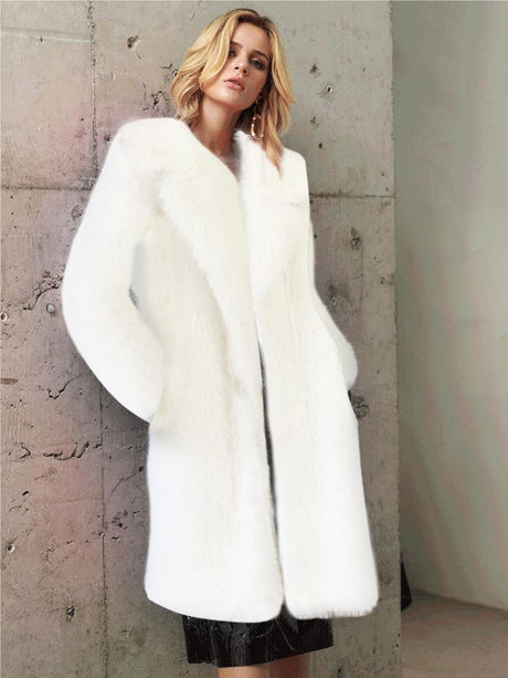 Artificial Fur Longline Coat Parties Coats
