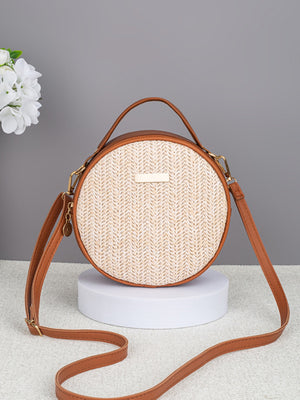 Vacation Straw Round Crossbody Bag