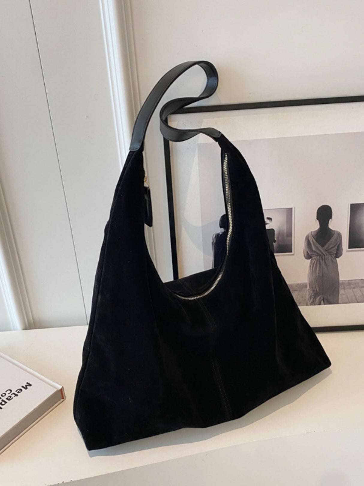 Sac bandoulière en daim polyvalent pour les trajets quotidiens et grande capacité