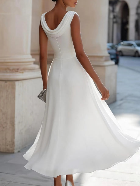 Sleeveless, Fitted Waist, Slimming, Full Skirt Midi Dress