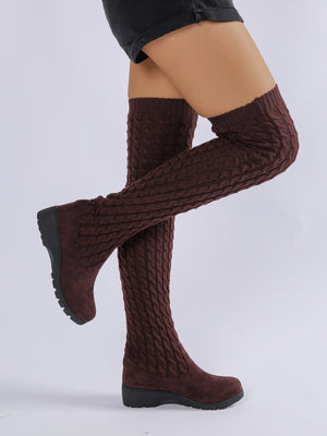 Over-the-knee Knitted Women's Boots