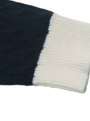 Autumn/Winter New Simple Commuter Style Knitwear Faux Two-Piece Polo Collar Cable Knit Sweater