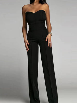 Tube Top Suit Trousers Straight-fit Leisure Sexy Jumpsuits