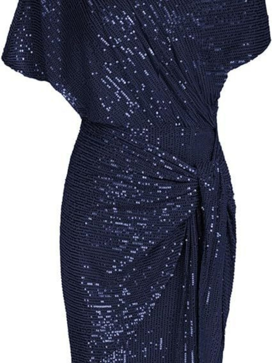 Sloping Shoulders Sequins Bandage Parties Mini&Short Dresses