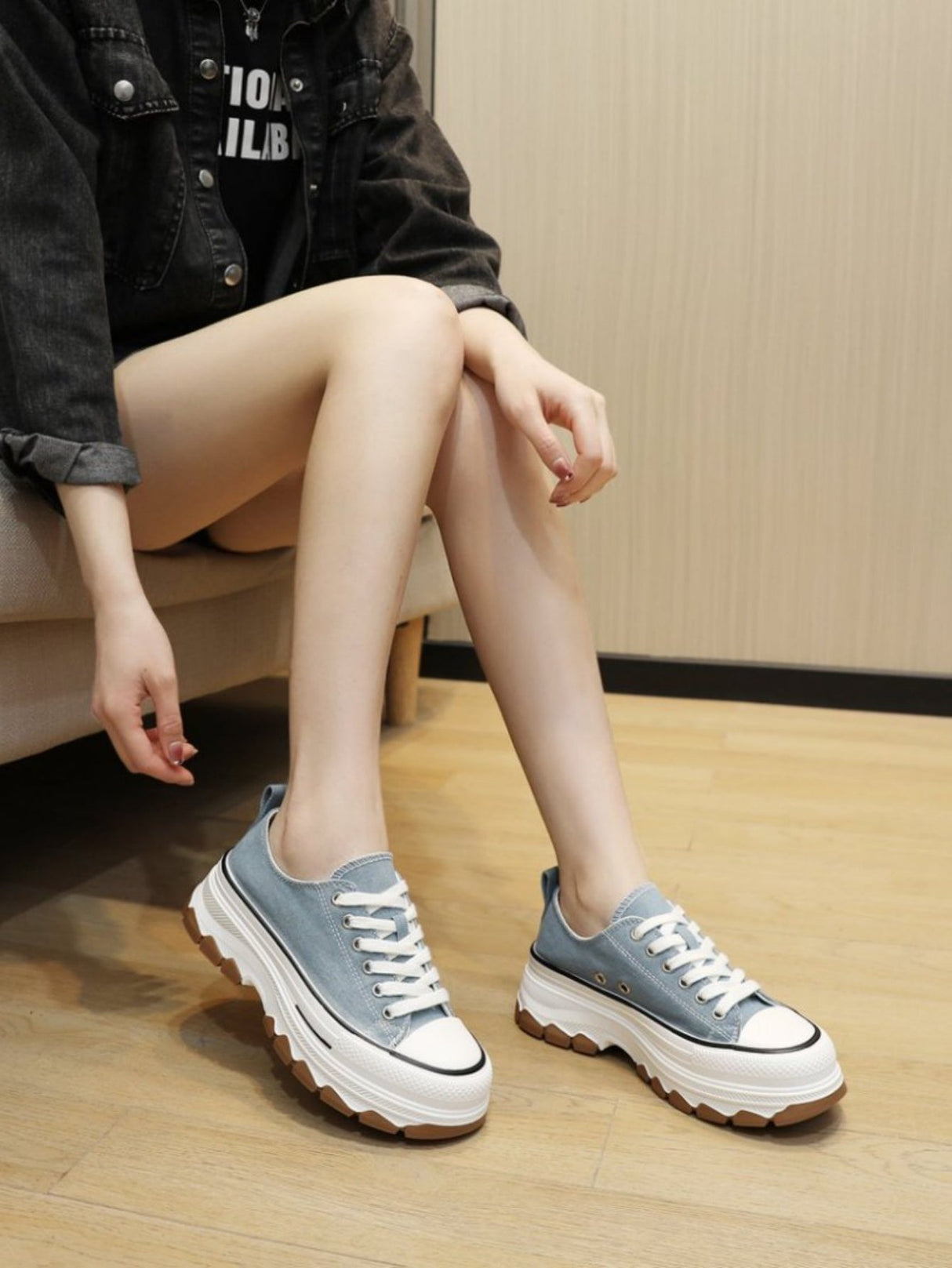Women's Canvas Thick-soled Casual Sneakers