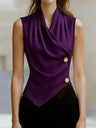 Kink Temperament Commuting Pleated Jacket Tank Tops