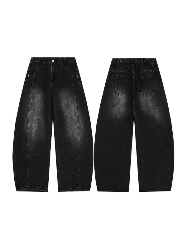 Retro Deconstruction Baggy Silhouette All-match Scimitar Jeans