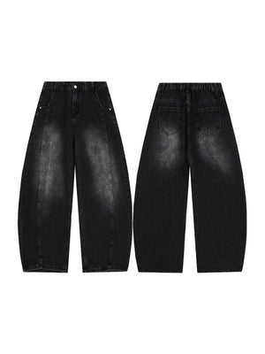 Retro Deconstruction Baggy Silhouette All-match Scimitar Jeans