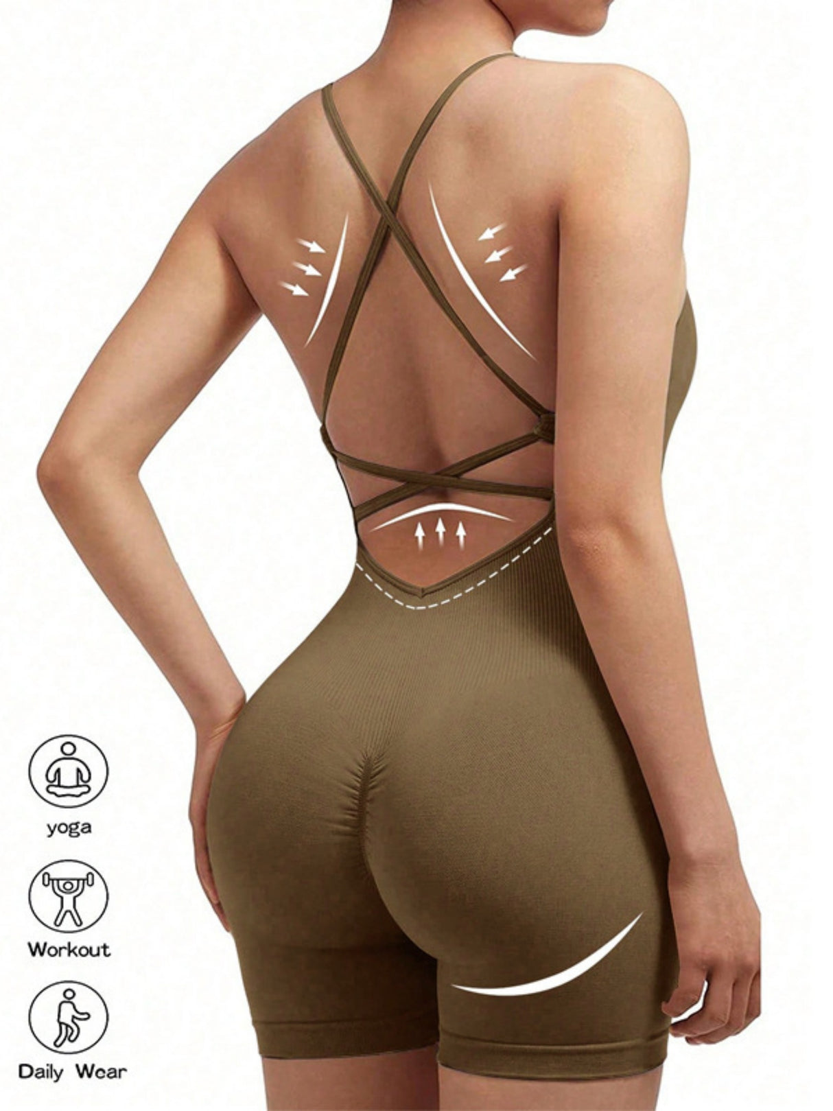 Seamless Quick-drying Beautiful Back And Lifted Buttocks Exercise And Fitness Yoga Jumpsuits&Bodysuits