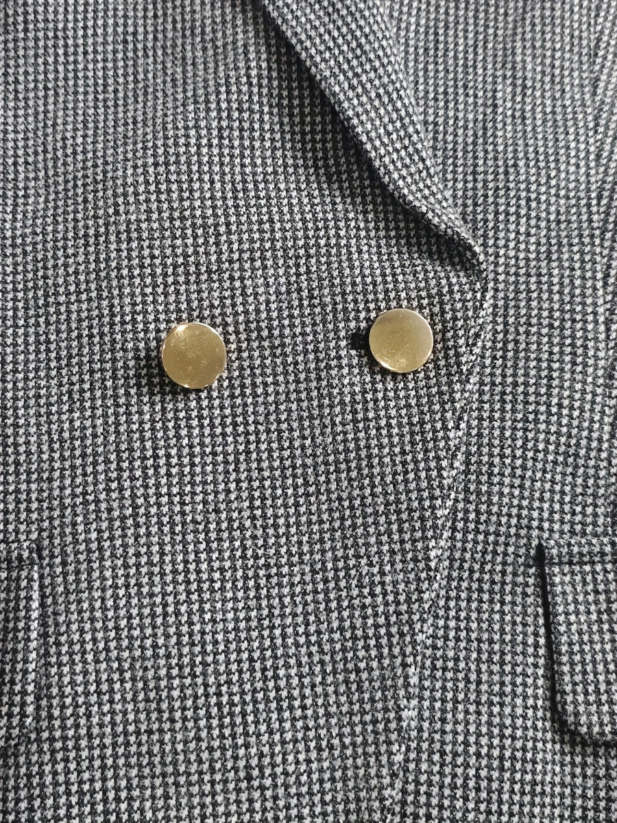 Schmal geschnittener Anzug mit Knöpfen, Schlaghosen, 2-teilige Sets für Pendler