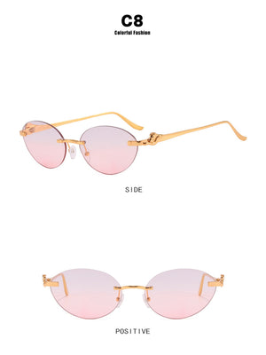Frameless Oval Sunglasses