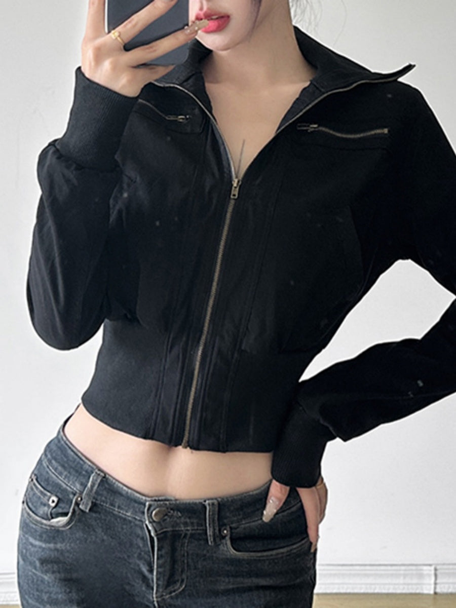 Liber Autumn Women's Pocket Zipper Jackets