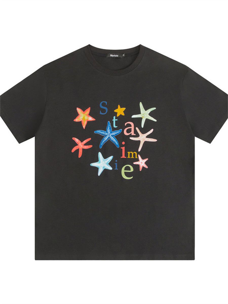 Liber Summer Women's Printed Letter T-shirts