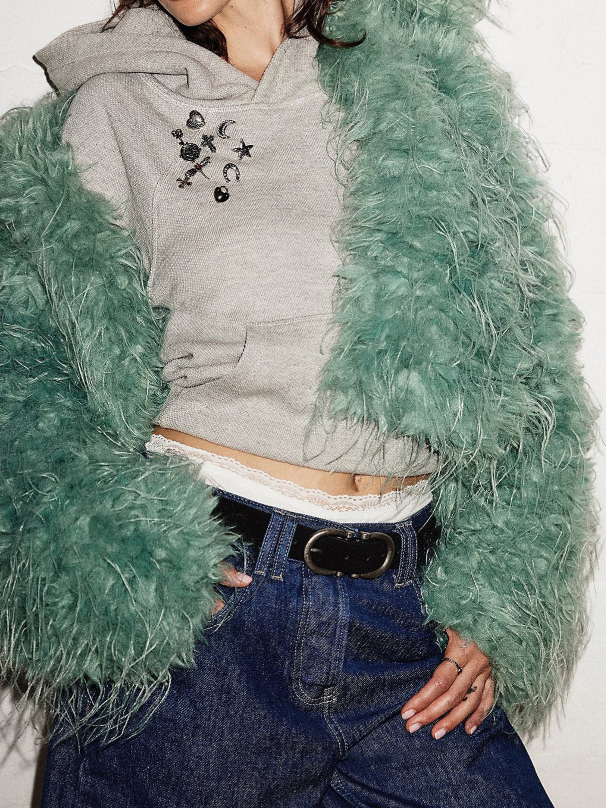 Collared Plush Retro Cardigan Long-sleeved Coat For Autumn And Winter