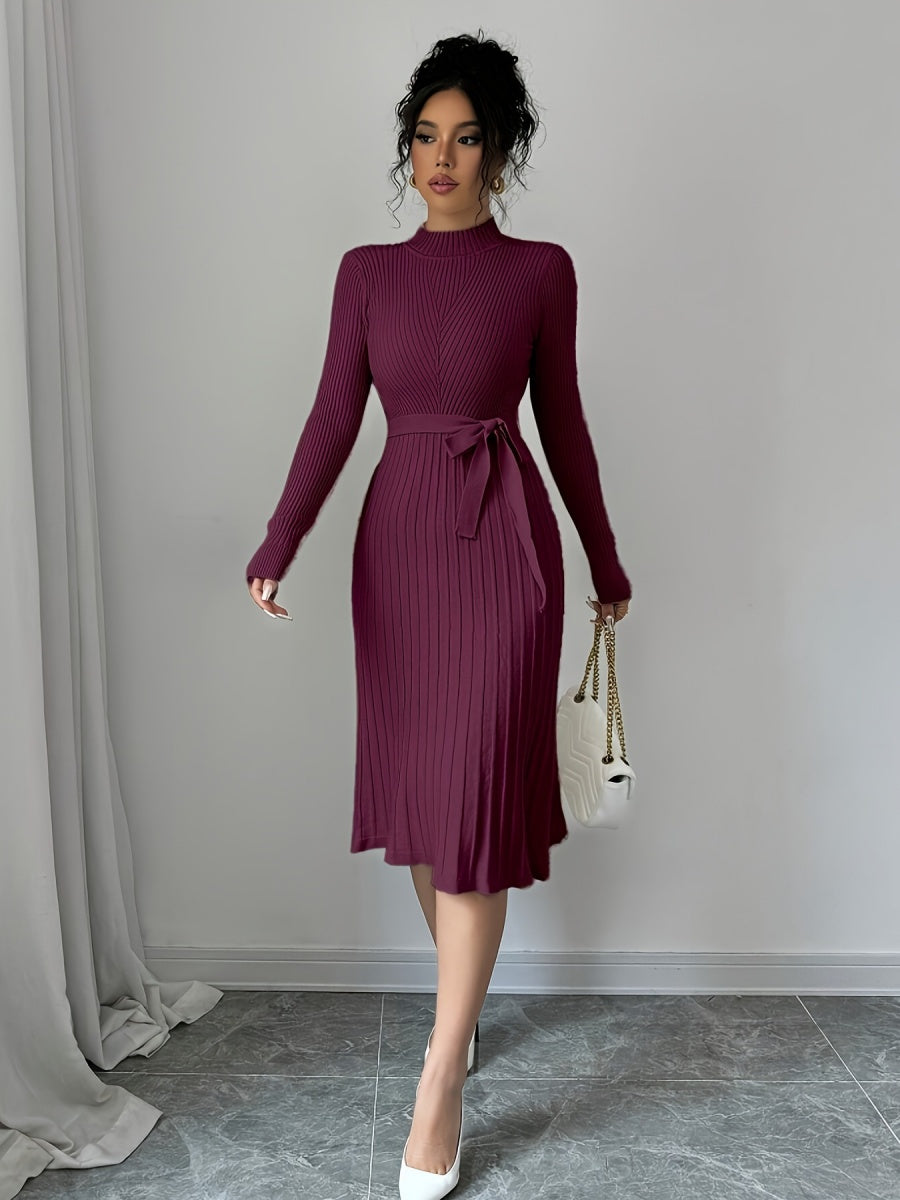 Bandage Slim-fit Knitting Midi Dresses