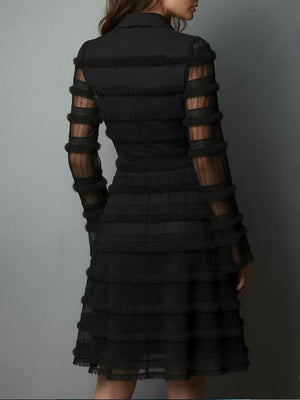 Turtleneck Tight Fit Temperament Slit Formal Dress Maxi Dresses