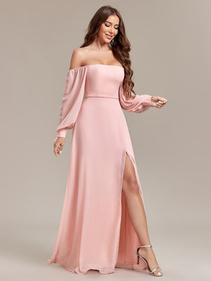 Grace Bandage Slit Formal Dress Chiffon Maxi Dresses
