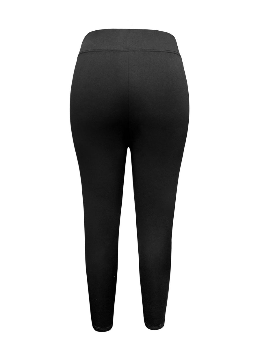 Zipper Spliced Leather Stretch High Waist Skinny Jeans Pants