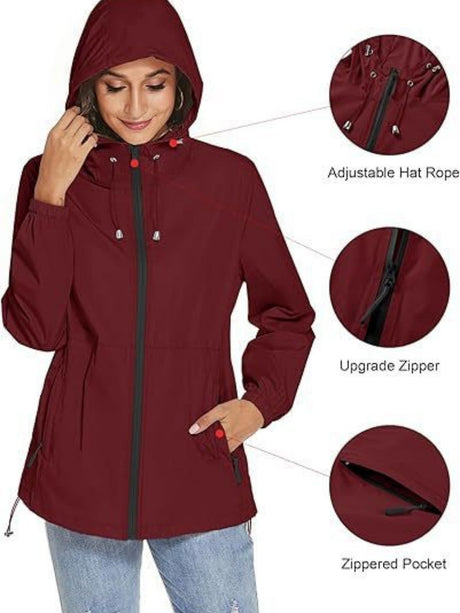Hooded Waterproof Light Portable Raincoat Windproof Windbreaker