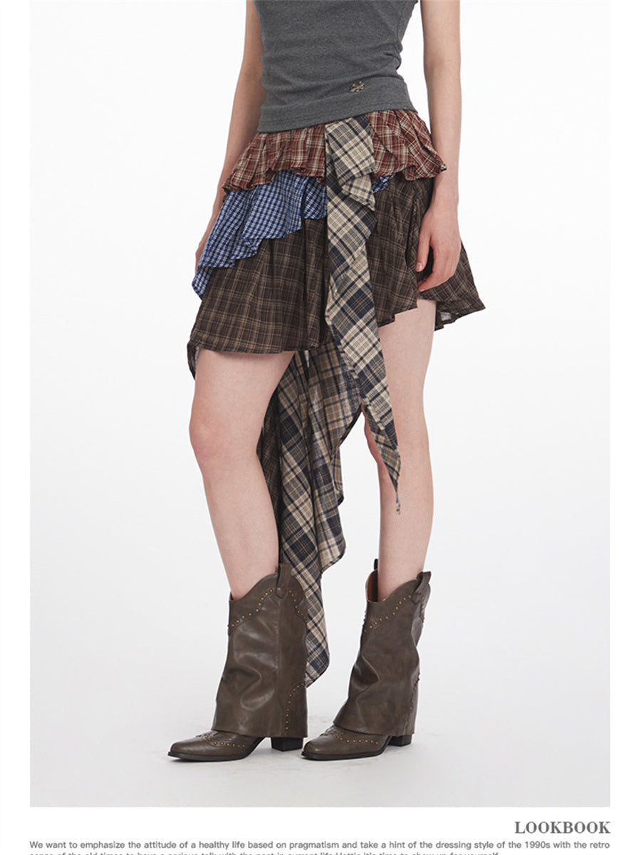 Liber Summer Women's Plaid Skirts