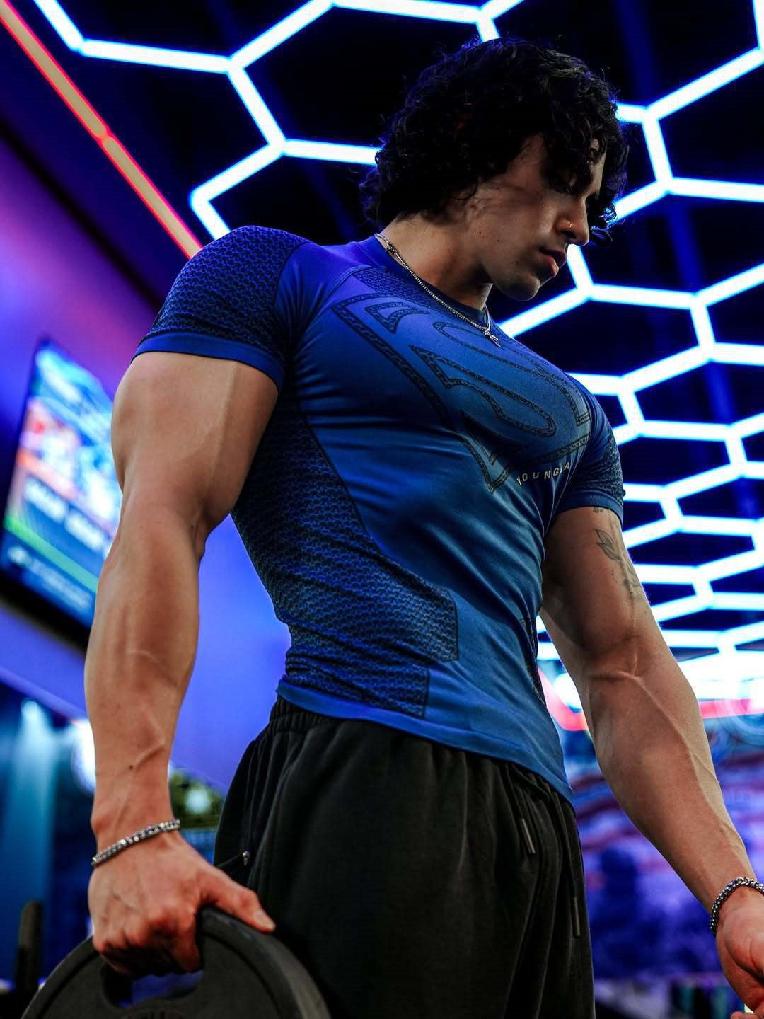 YOUNGAL Fitness Sports Quick-drying Breathable Tight T-shirts