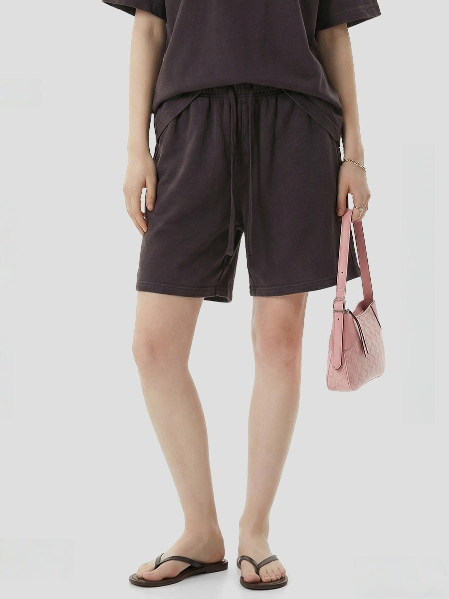 Leisure Washing Water Fade Loose-fit Five Points Shorts