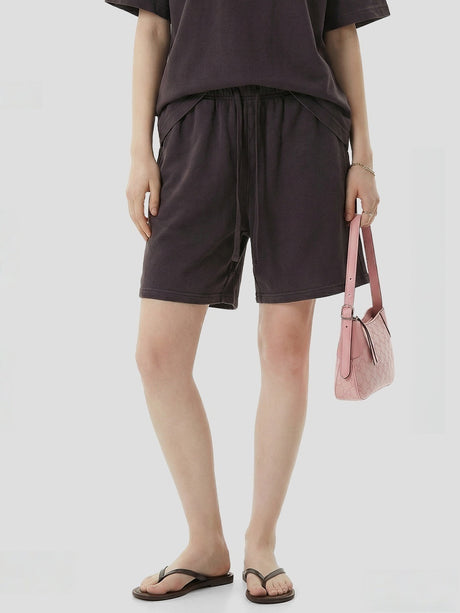 Leisure Washing Water Fade Loose-fit Five Points Shorts