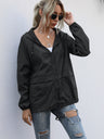Hooded Zipper Outdoor Raincoat Coat Loose Windproof Long-sleeved Trench Coat