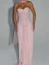 Sequins Tube Top Splicing Bandage Formal Dress Maxi Dresses