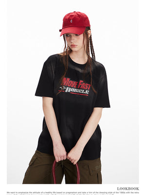 Liber Summer Women's Old Letters/Numbers/Words T-shirts