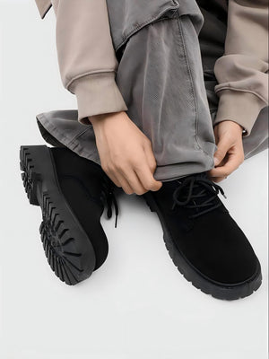 Chaussures de travail Derby à plateforme en daim