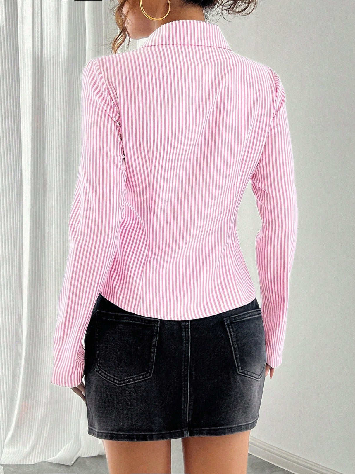 Long sleeve Stripes Slim fit Shirts