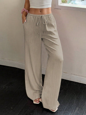 Casual Pleated Belted Trousers