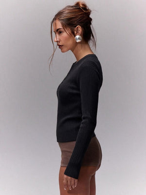 100% Superfine Wool Polo Collar Pullover Sweater