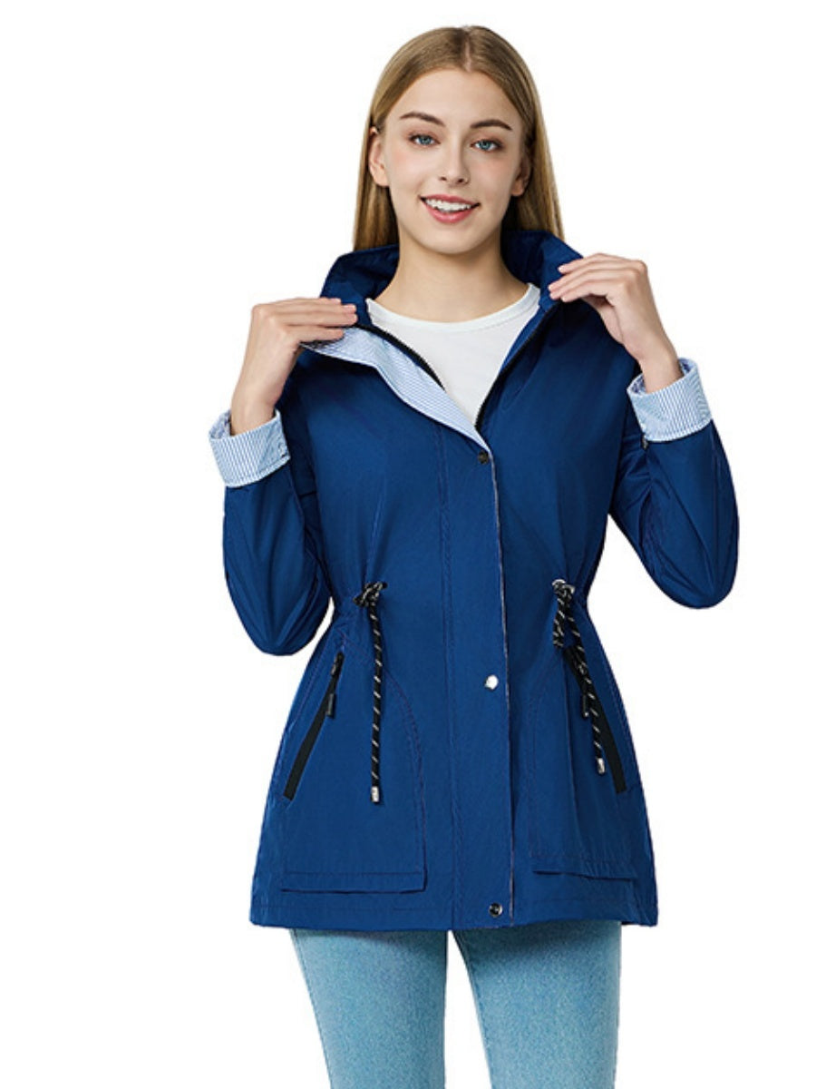 Lightweight Jacket Raincoat Water Proof Mountain Climbing Outdoor Drawstring Windproof Trench Coats